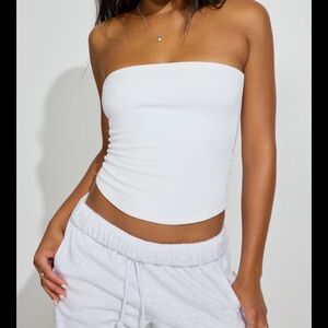 Garage White Strapless Camisole